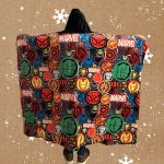 Marvel pattern hooded blanket