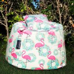 Printed Beanbag (flamingo with donuts)