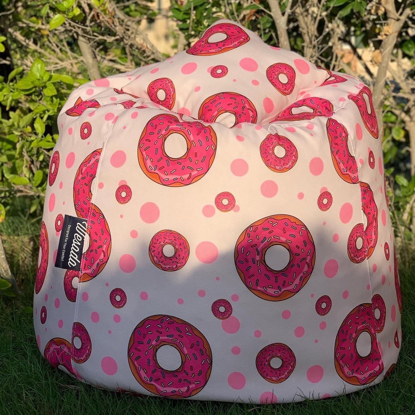 F340DE79-1A3B-464A-A91C-DE54C6F7D7E1 Printed Beanbag(Donuts Fuschia) - Image 1