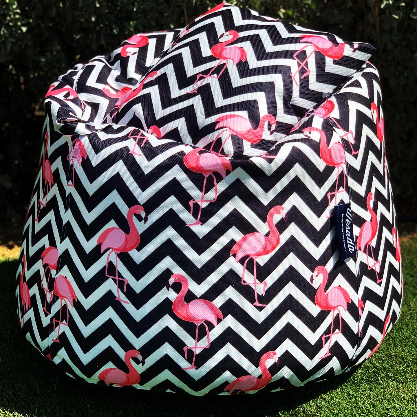 FDADB30F-8D1F-4752-A65E-64BDA4DB9425 Printed Beanbag(flamingo in black &white) - Image 1