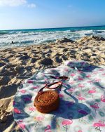 Beachmat ( flamingo with donuts)